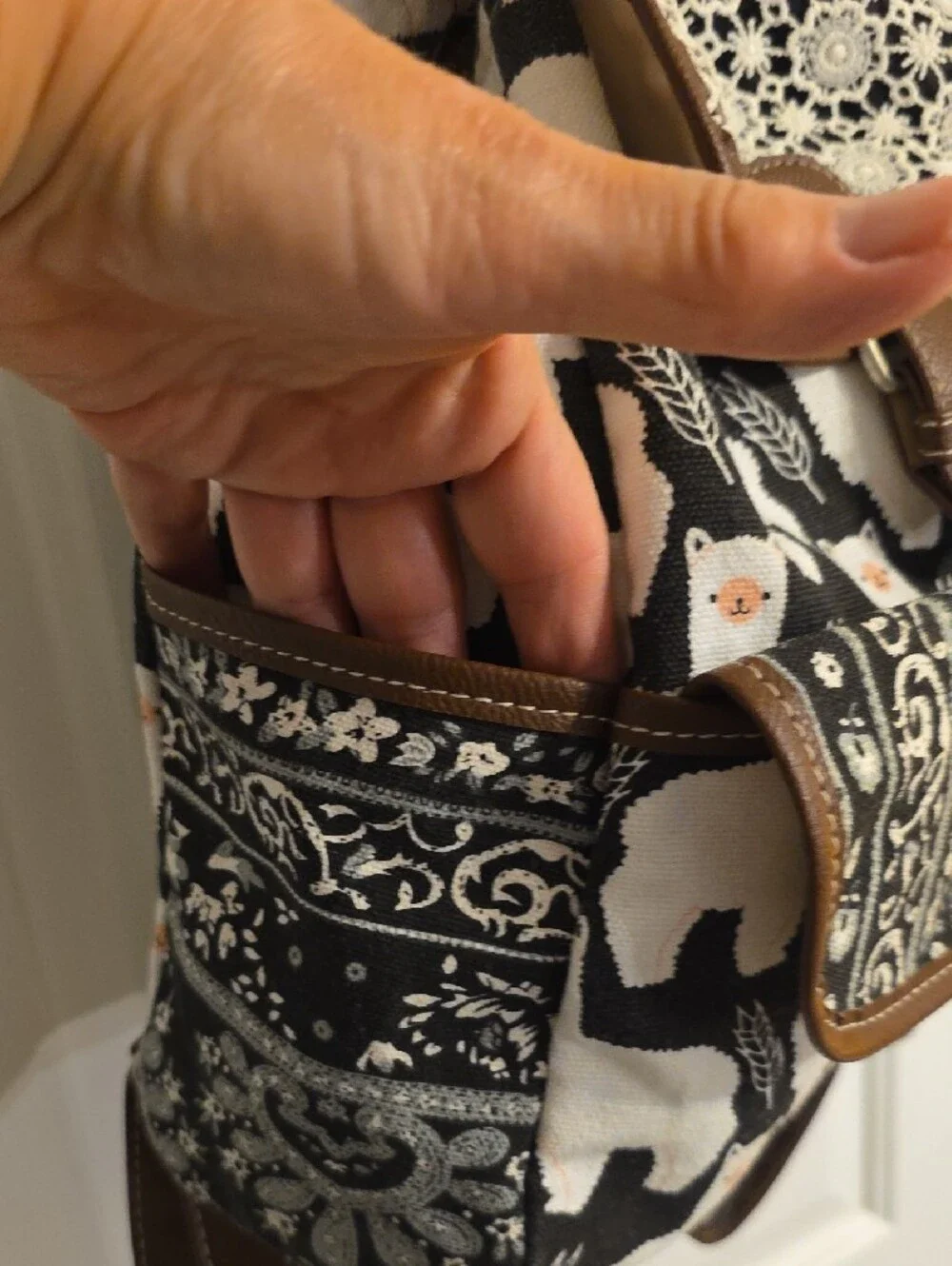 UNIONBAY Black & White Llama Pattern Backpack